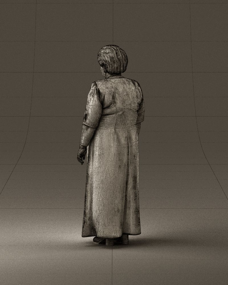 000989 Asian woman in age in purple dress 3D Print Ready 3D print model_31