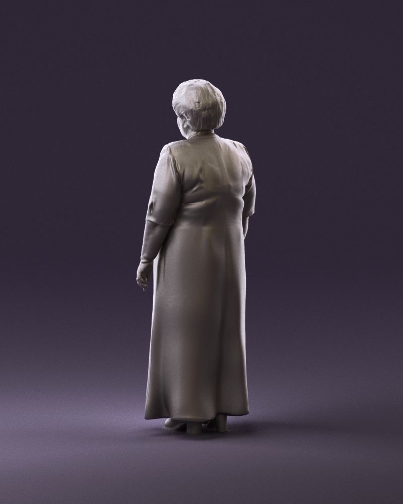 000989 Asian woman in age in purple dress 3D Print Ready 3D print model_7