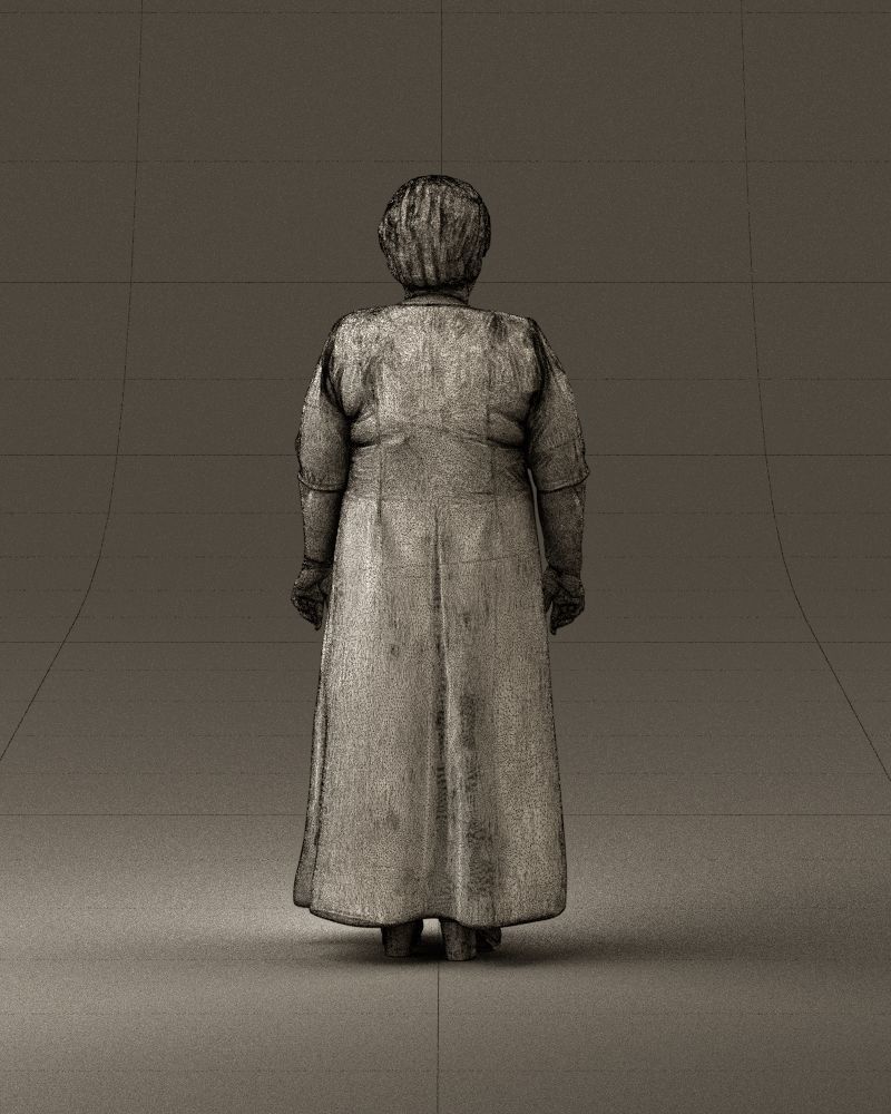 000989 Asian woman in age in purple dress 3D Print Ready 3D print model_30