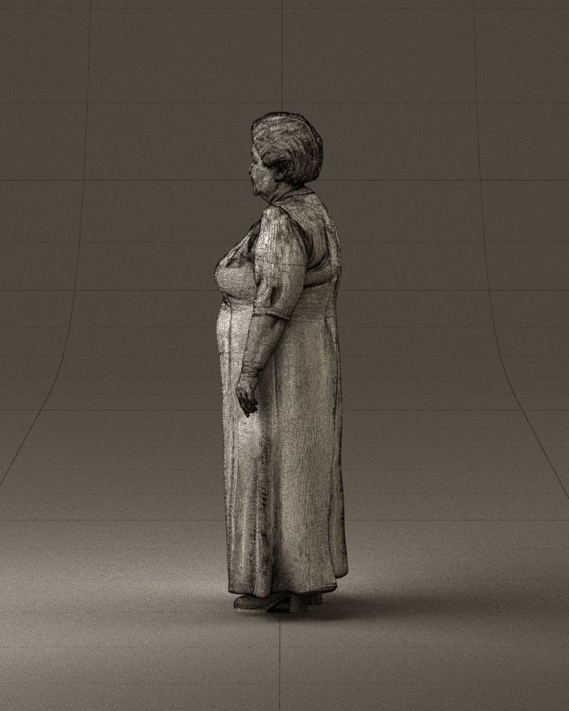 000989 Asian woman in age in purple dress 3D Print Ready 3D print model_32