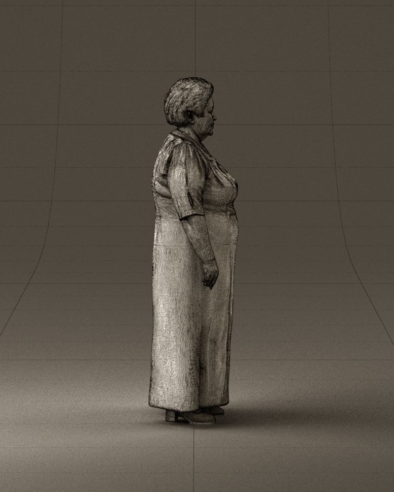 000989 Asian woman in age in purple dress 3D Print Ready 3D print model_28