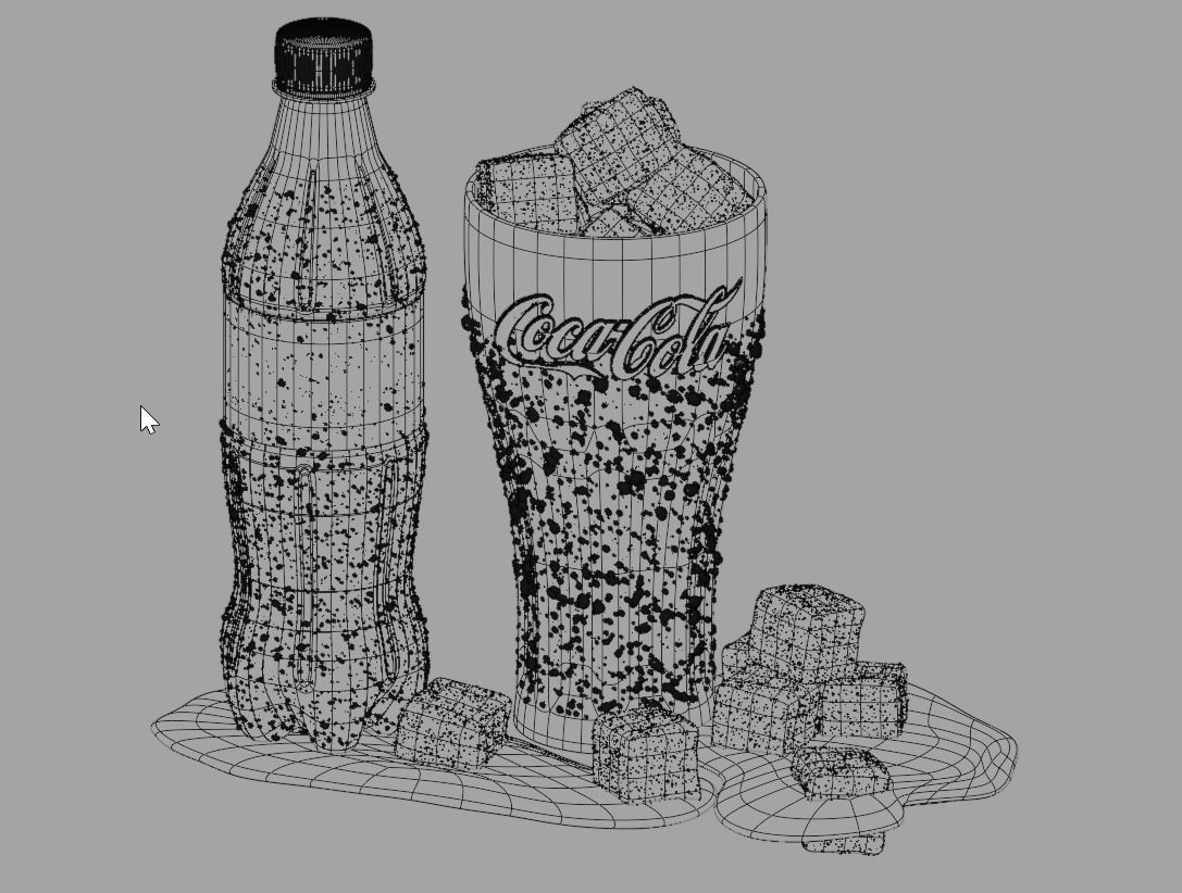 Coca Cola bottle and glass 3D model_4