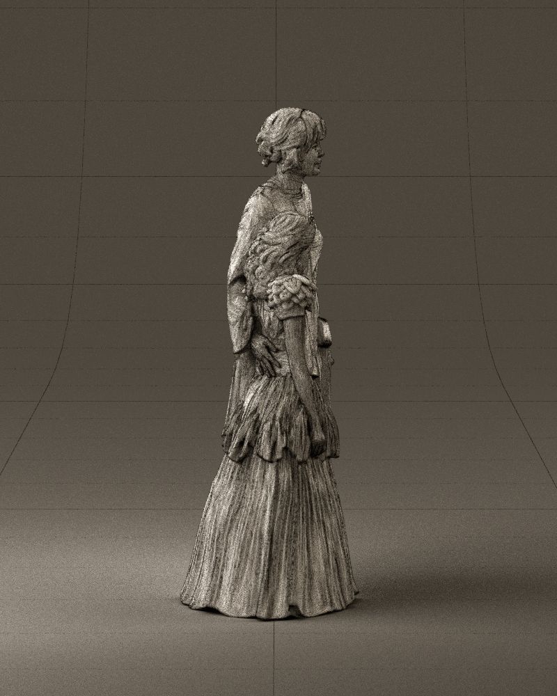 000990 Asian woman in blue girl in white dres3D Print Ready 3D print model_28