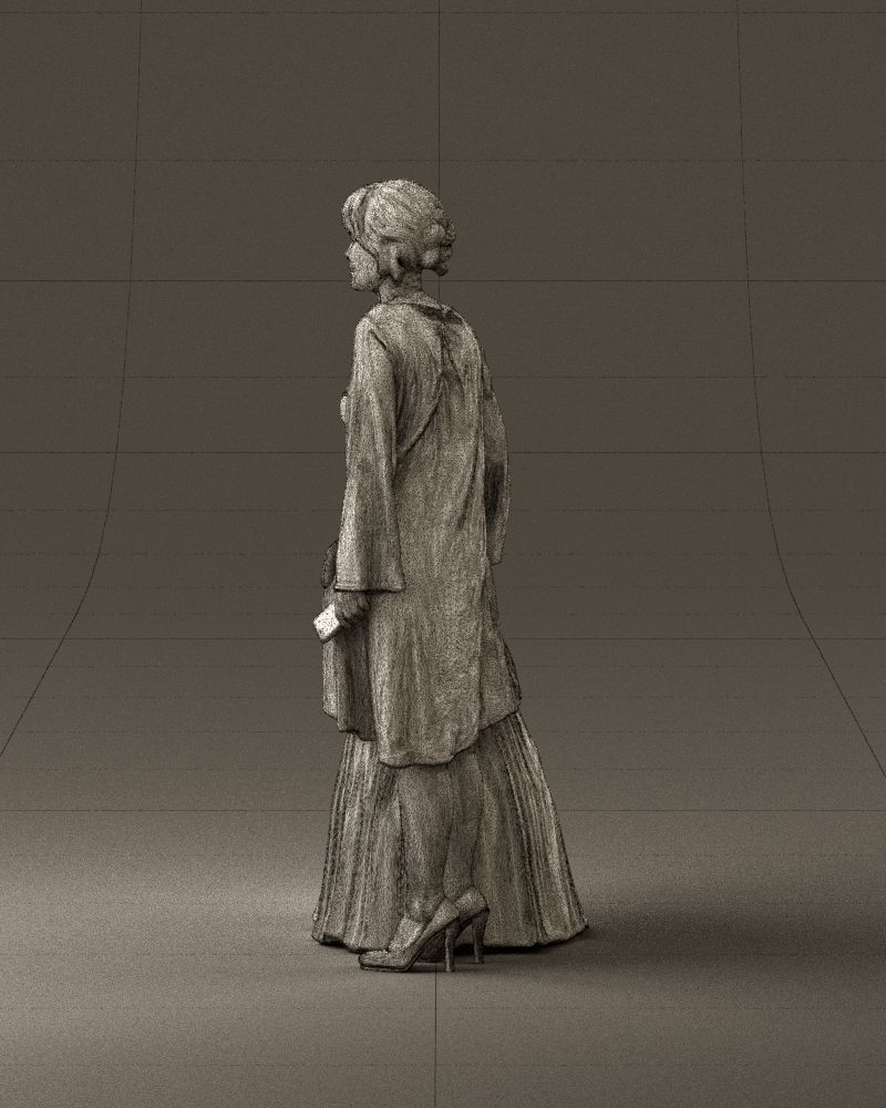 000990 Asian woman in blue girl in white dres3D Print Ready 3D print model_32