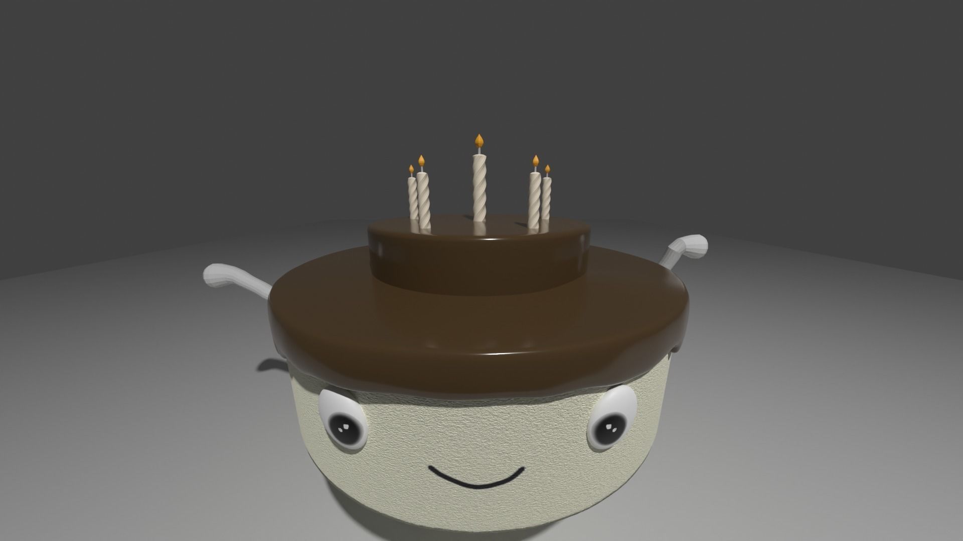 Animated Dancing Birthday Cake Low-poly 3D model_5