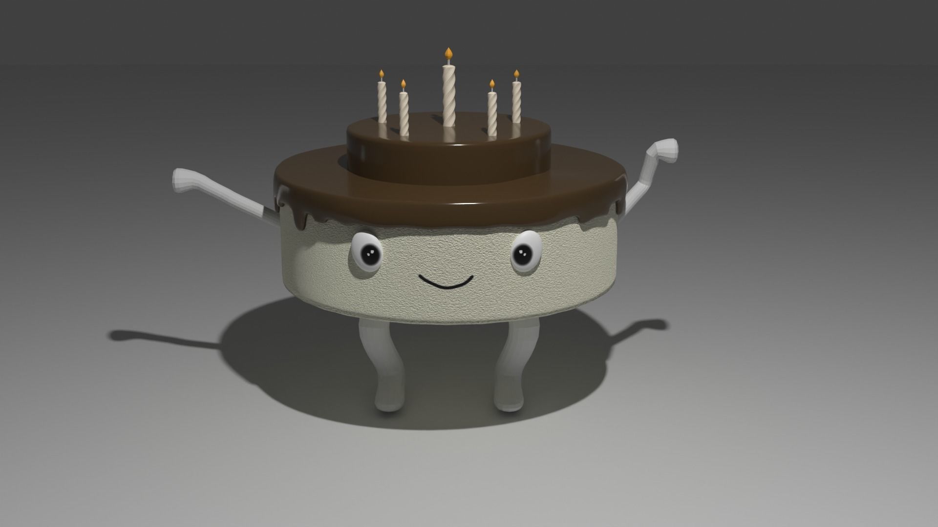 Animated Dancing Birthday Cake Low-poly 3D model_3