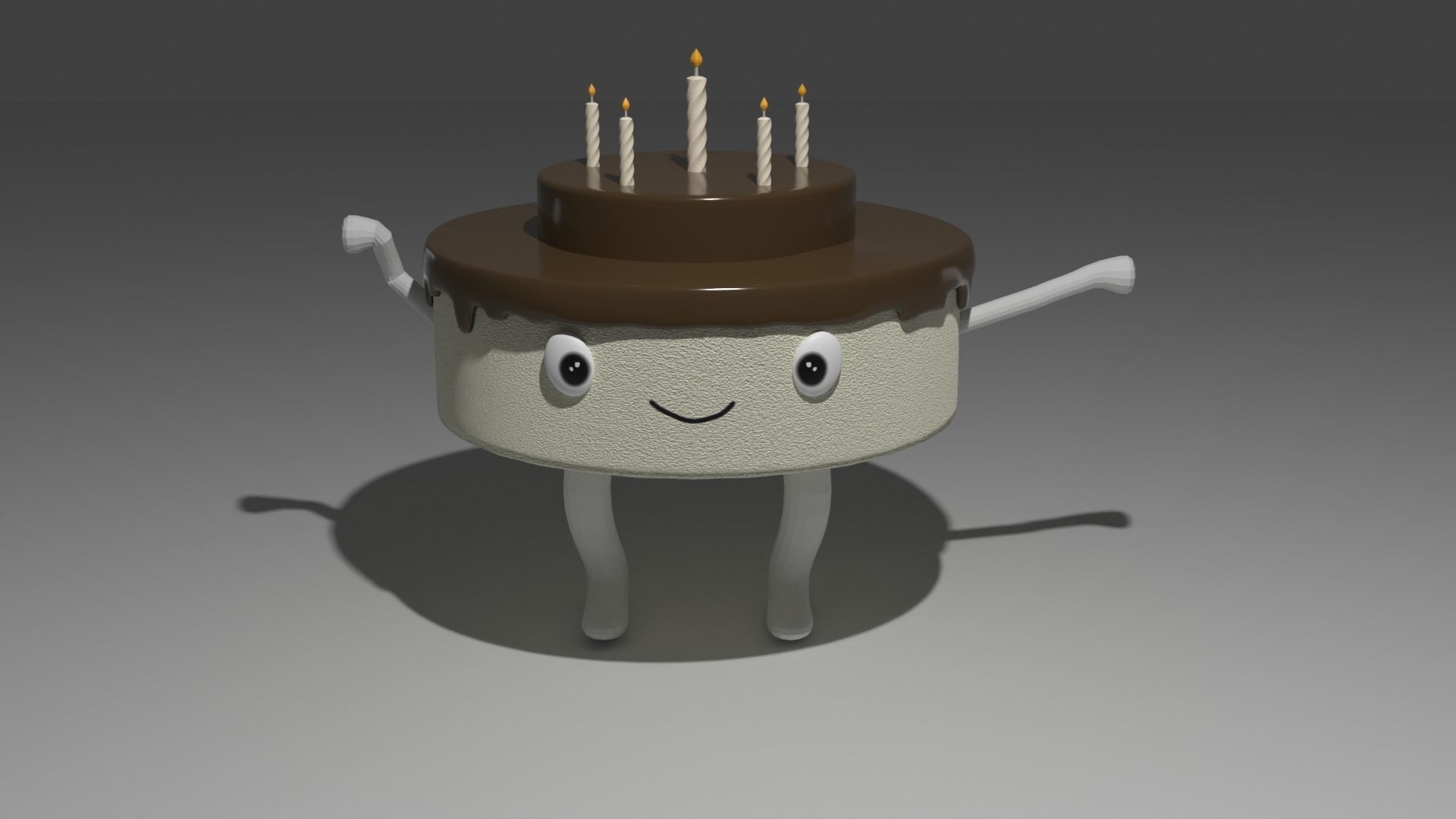 Animated Dancing Birthday Cake Low-poly 3D model_2