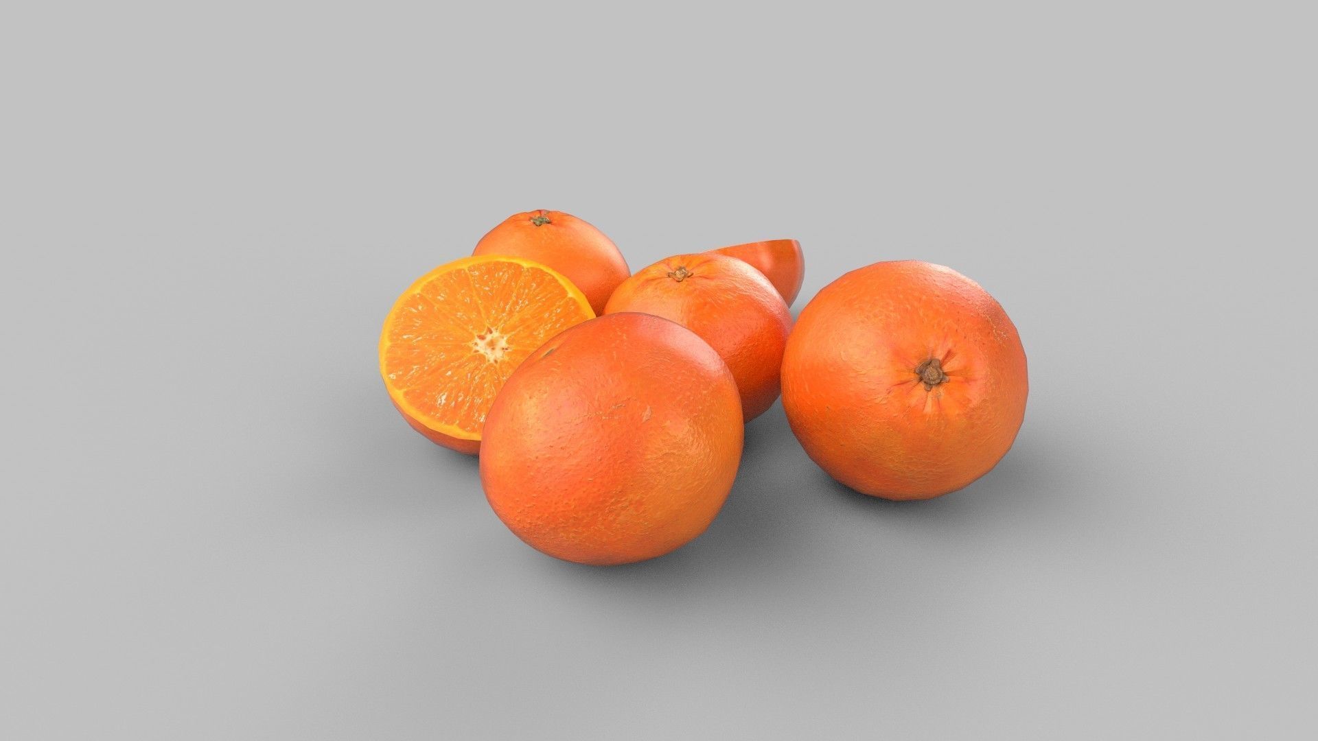 tangerines oranges Low-poly 3D model_1