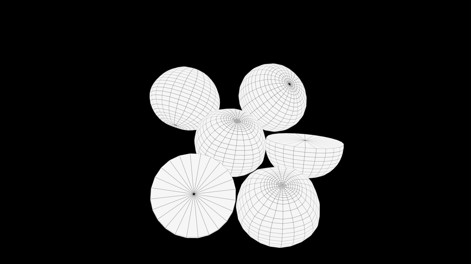 tangerines oranges Low-poly 3D model_8