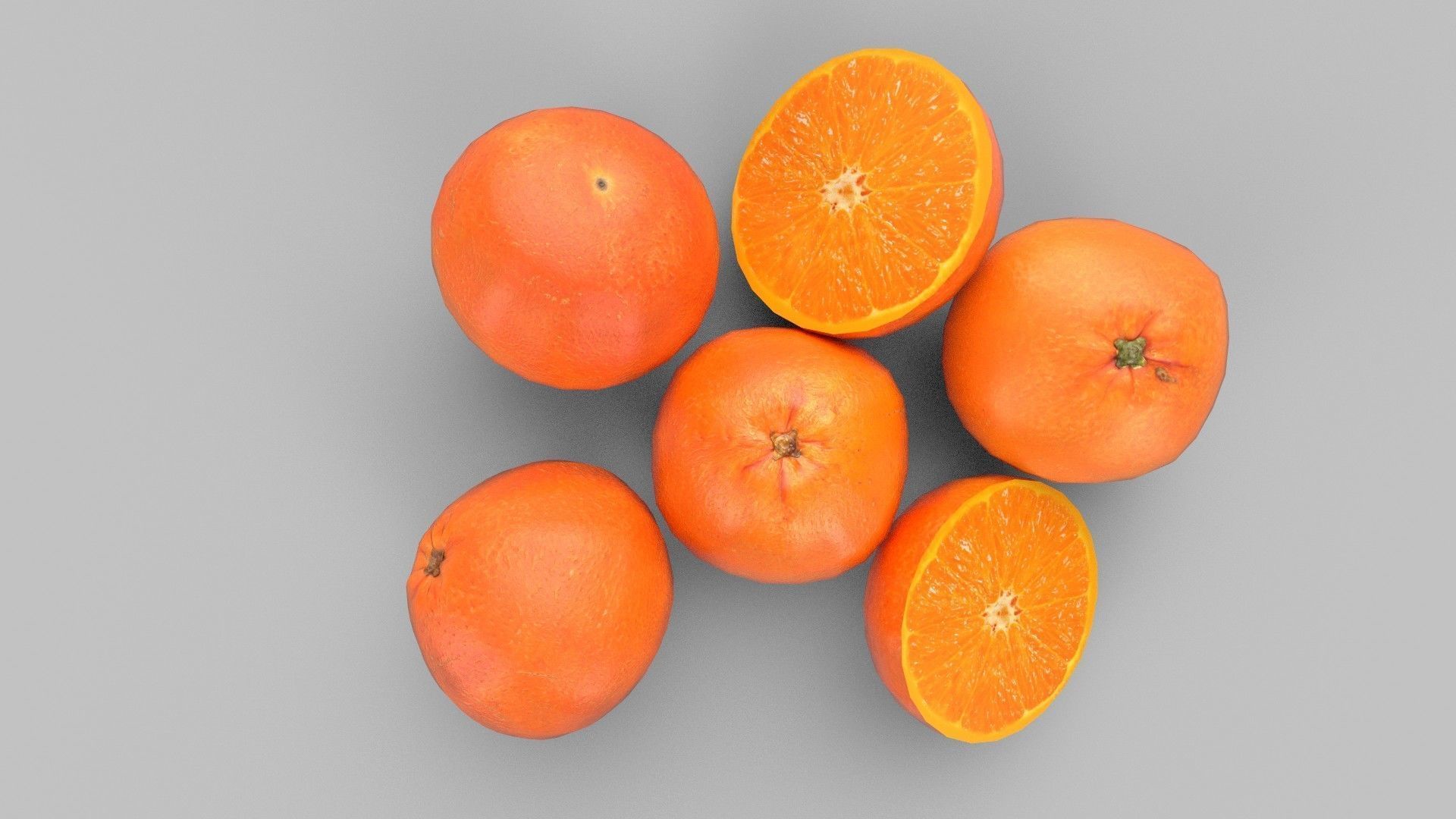 tangerines oranges Low-poly 3D model_4