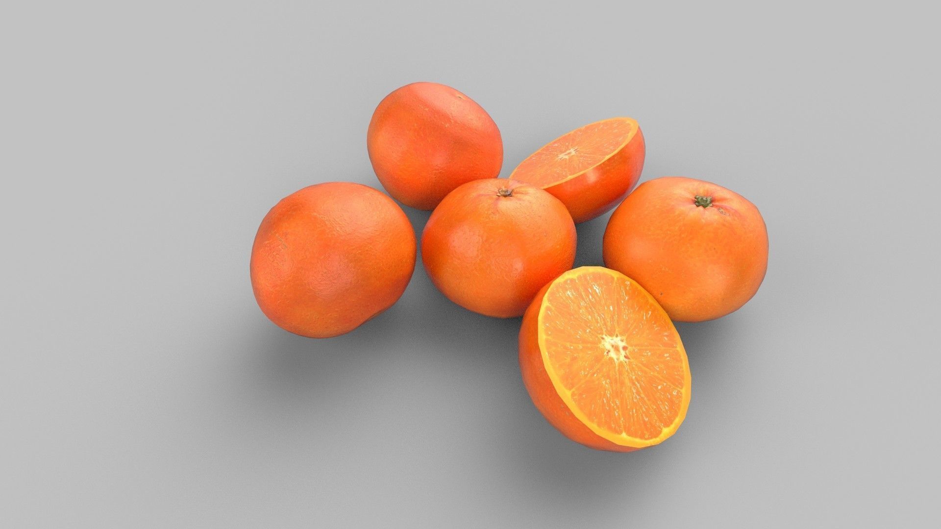 tangerines oranges Low-poly 3D model_3