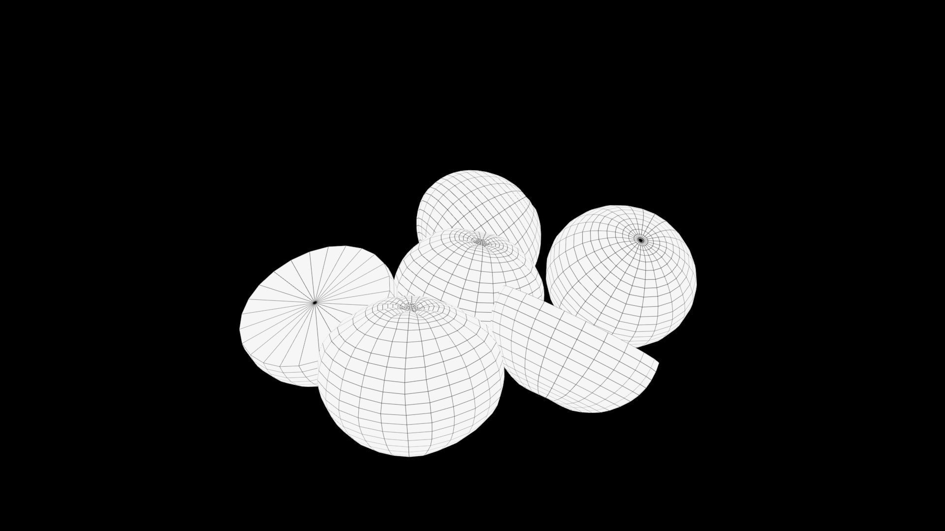 tangerines oranges Low-poly 3D model_7