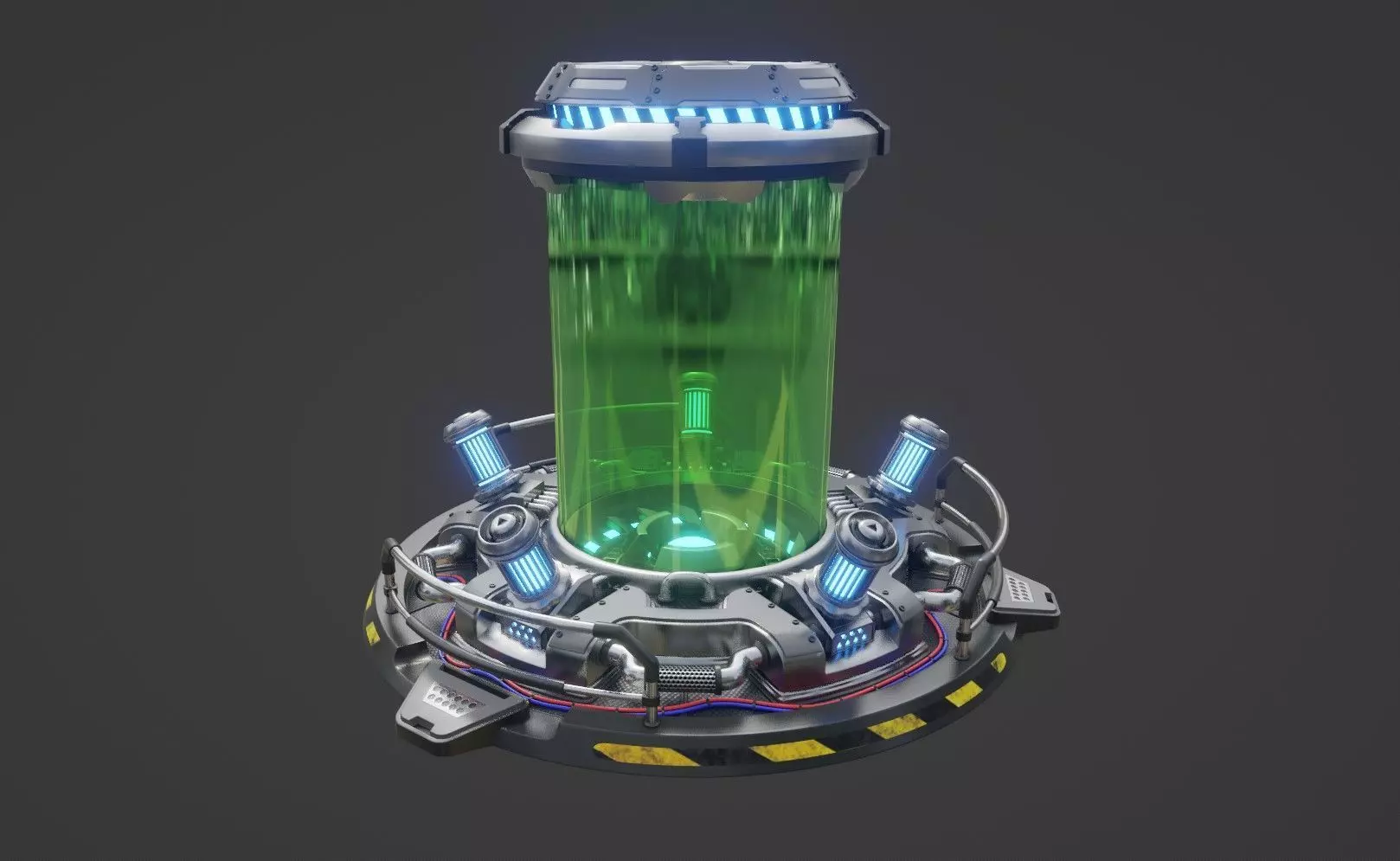 Highpoly capsule for laboratory large flask green bulb 3D model