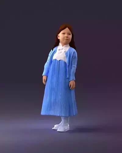 000994 little girl in blue dress