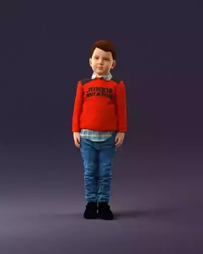 000995 little boy in red sweater