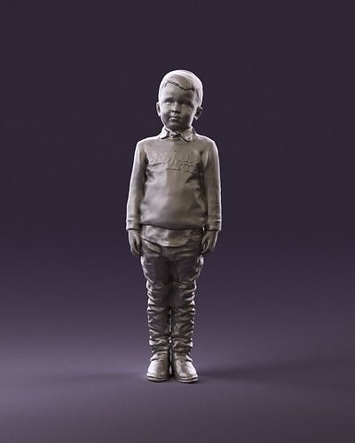 000995 little boy in red sweater 3D Print Ready 3D print model
