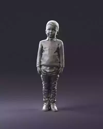 000995 little boy in red sweater 3D Print Ready