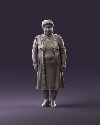 000997 old fatty woman in blue purple dress 3D Print Ready 3D print model