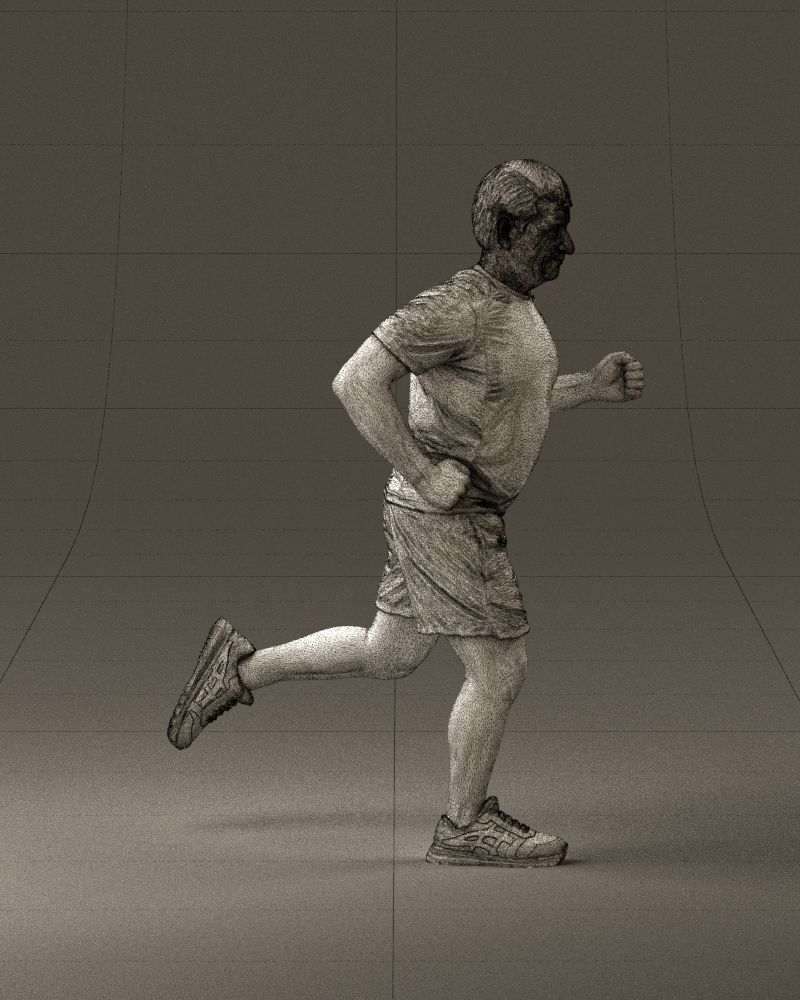 000999 man runner in yellow shoes 3D Print Ready 3D print model_27