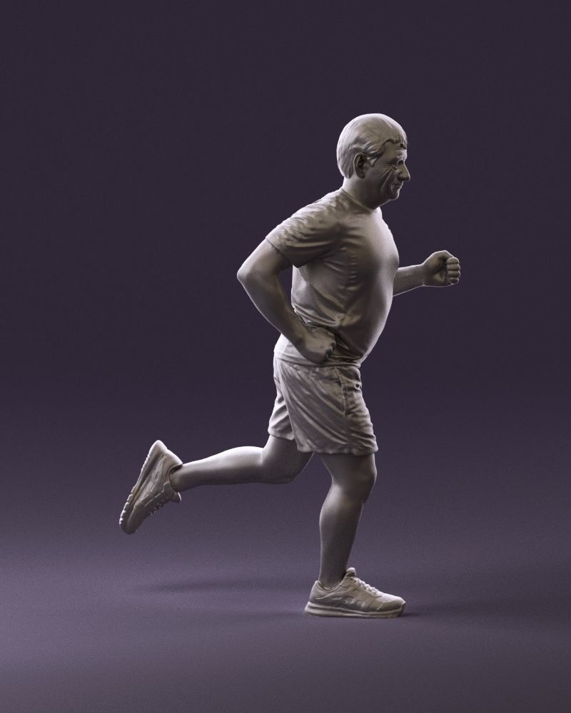000999 man runner in yellow shoes 3D Print Ready 3D print model_3