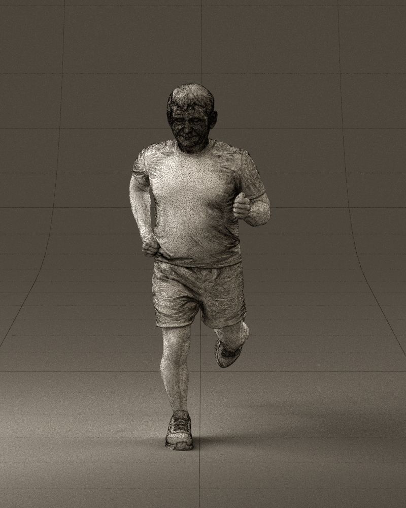 000999 man runner in yellow shoes 3D Print Ready 3D print model_34