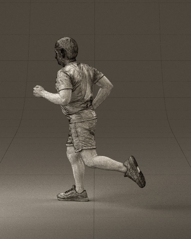 000999 man runner in yellow shoes 3D Print Ready 3D print model_31