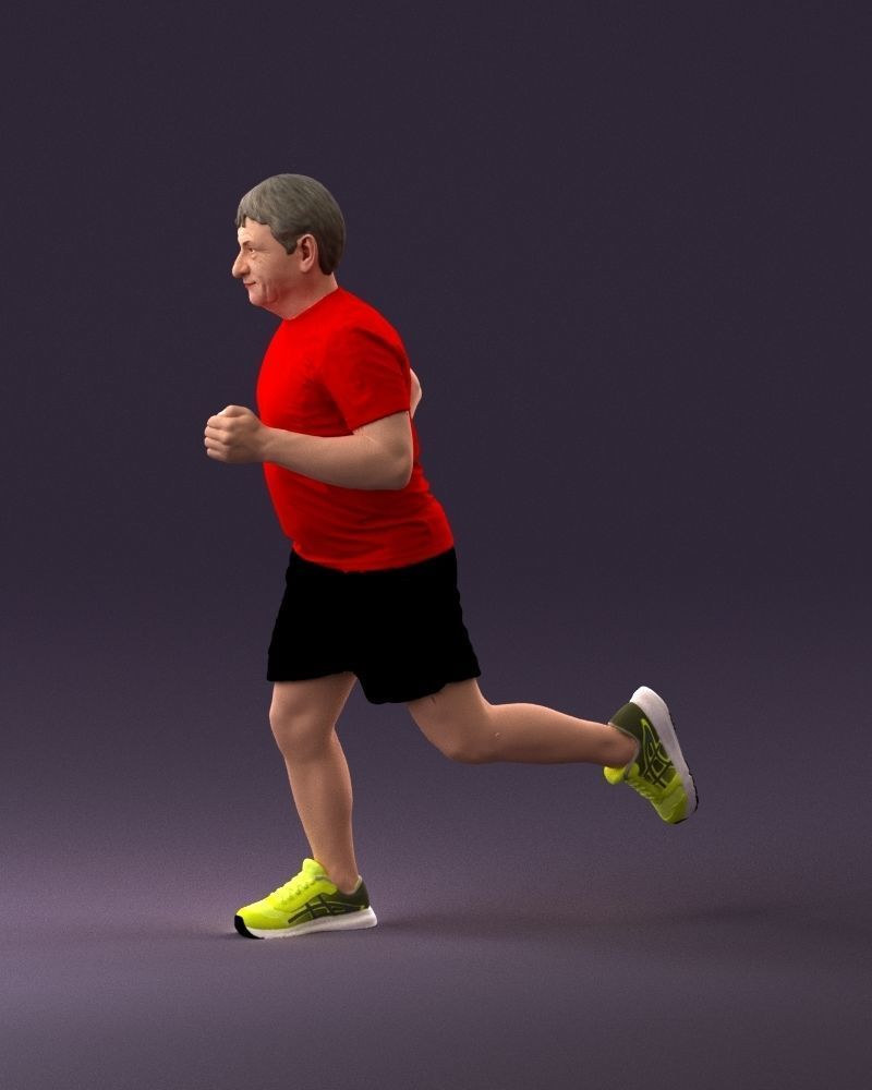 000999 man runner in yellow shoes 3D Print Ready 3D print model_20