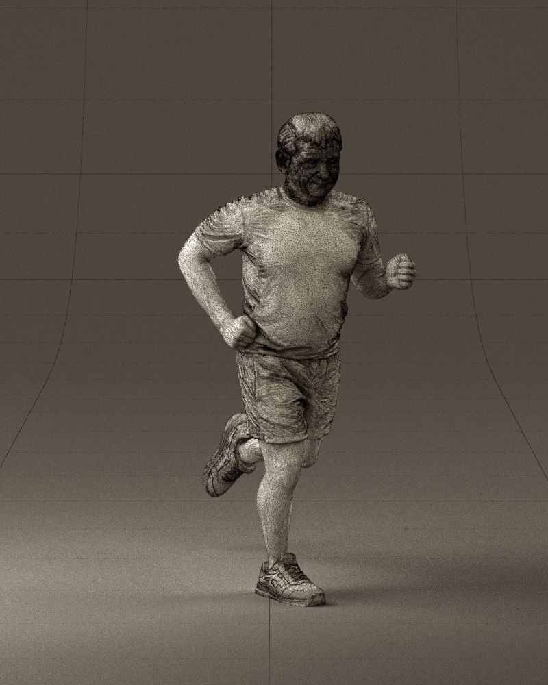 000999 man runner in yellow shoes 3D Print Ready 3D print model_25