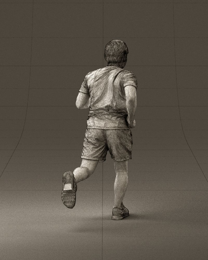 000999 man runner in yellow shoes 3D Print Ready 3D print model_29