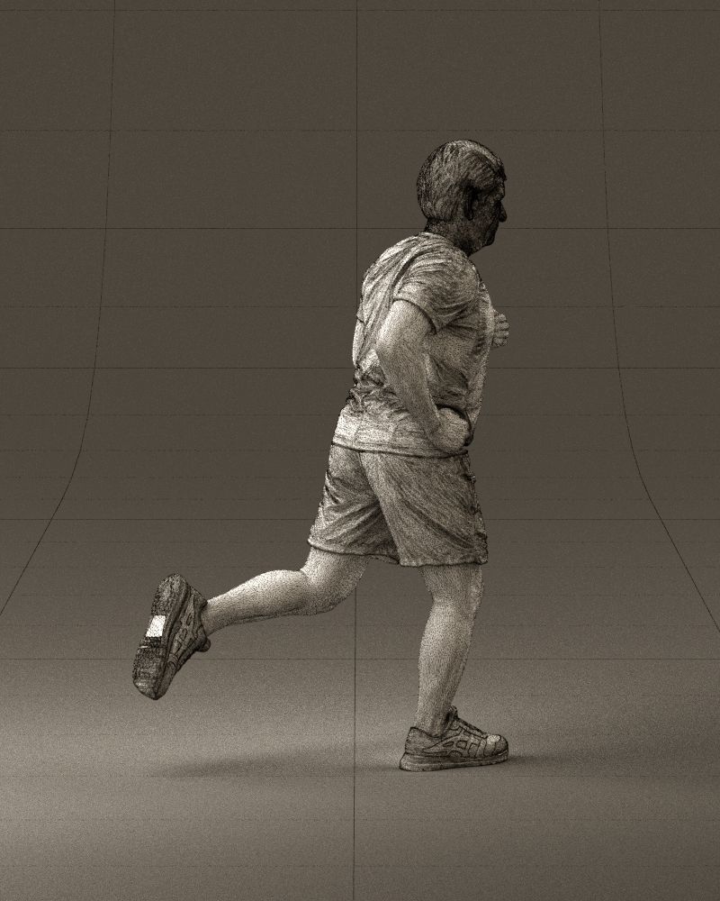 000999 man runner in yellow shoes 3D Print Ready 3D print model_28