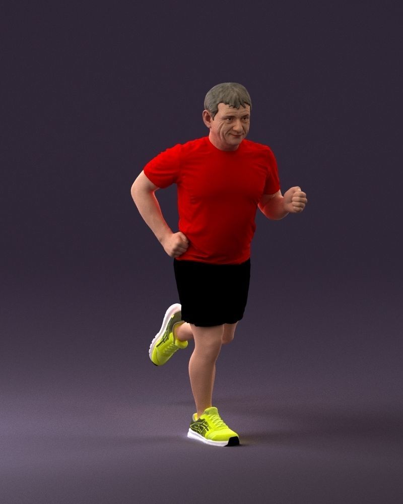 000999 man runner in yellow shoes 3D Print Ready 3D print model_13