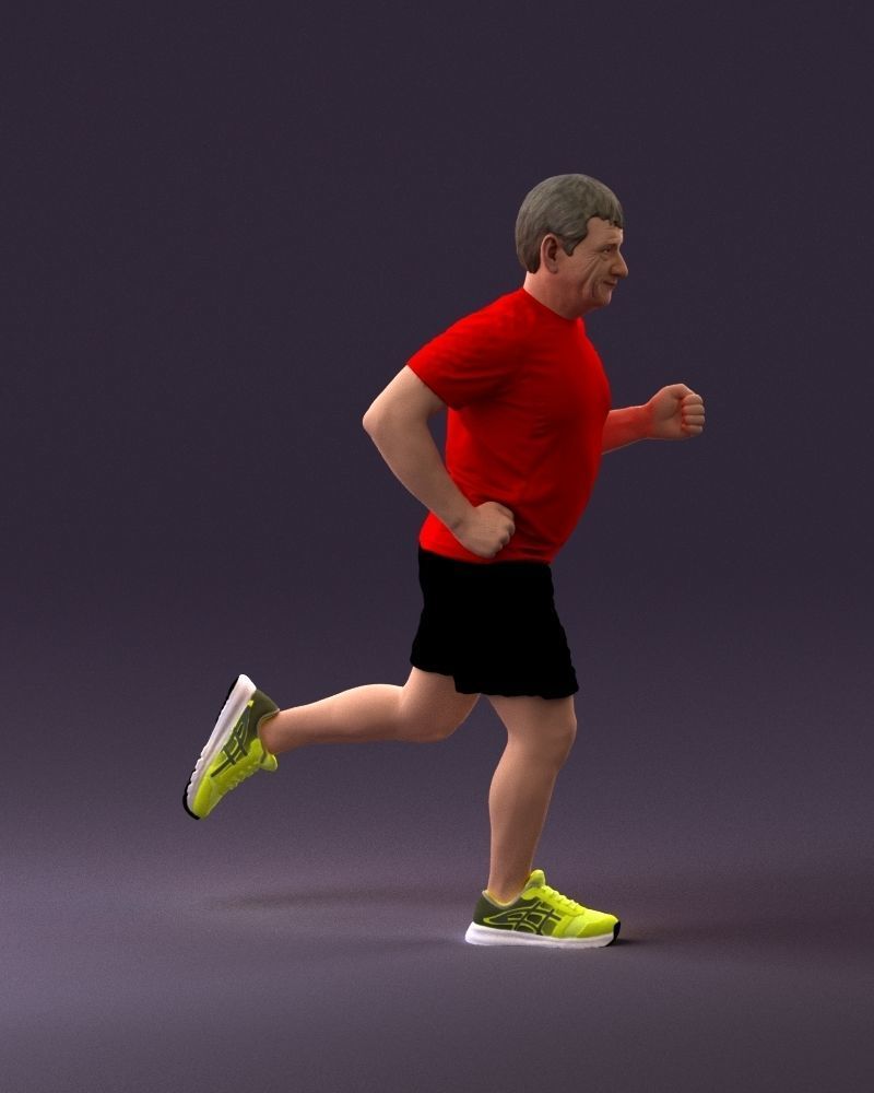 000999 man runner in yellow shoes 3D Print Ready 3D print model_15
