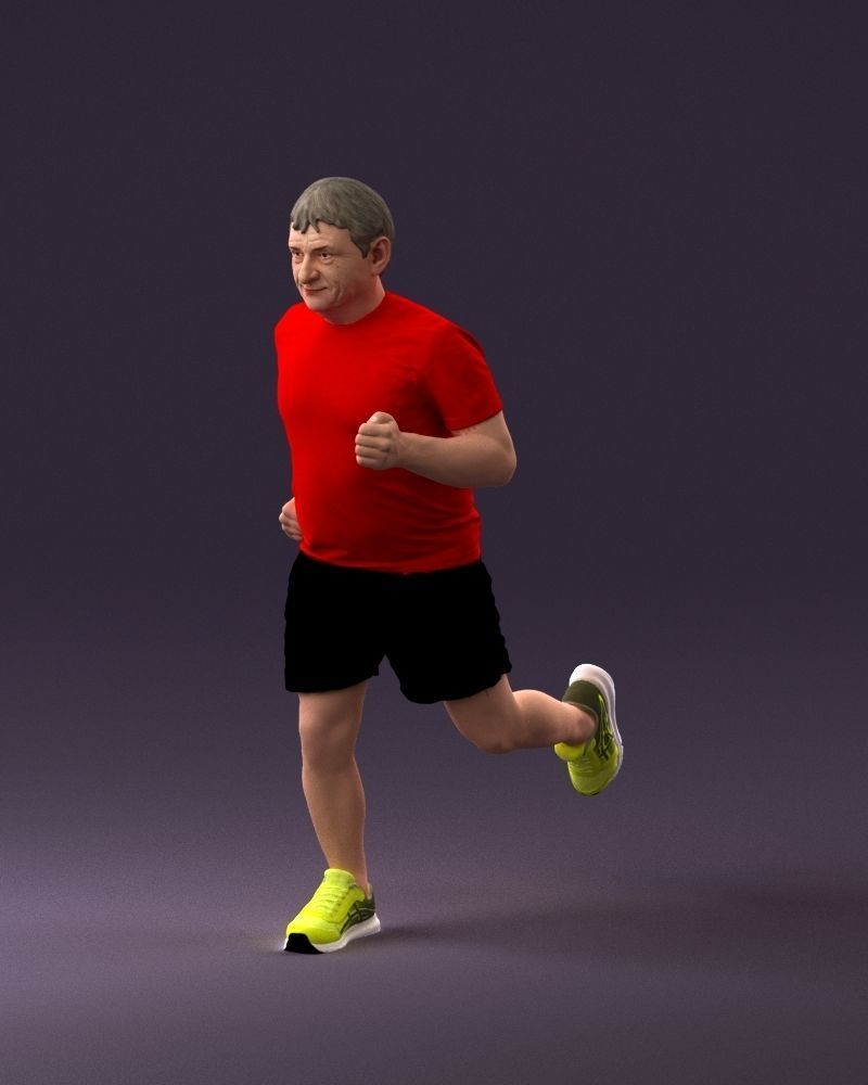000999 man runner in yellow shoes 3D Print Ready 3D print model_21