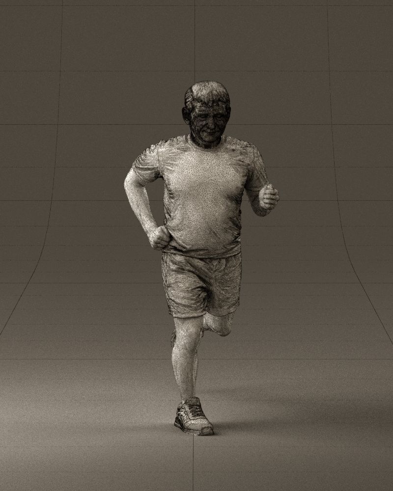 000999 man runner in yellow shoes 3D Print Ready 3D print model_35