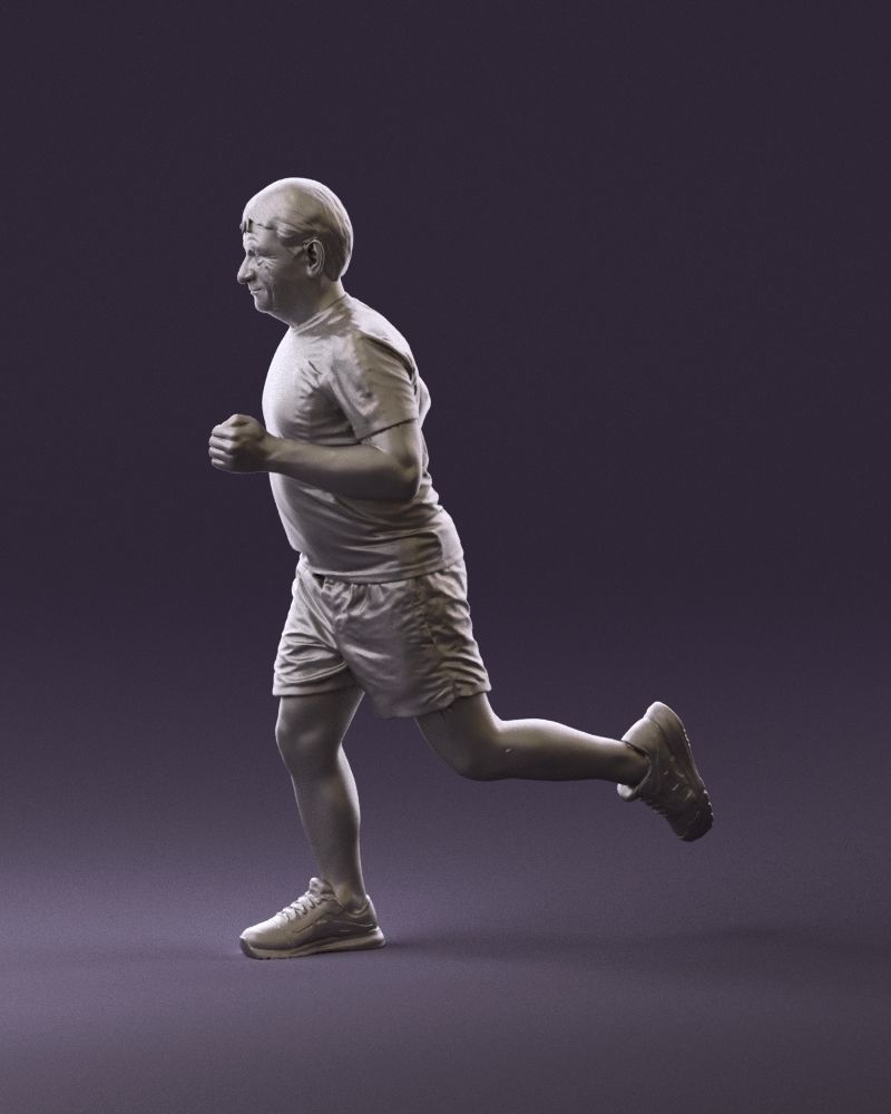 000999 man runner in yellow shoes 3D Print Ready 3D print model_8