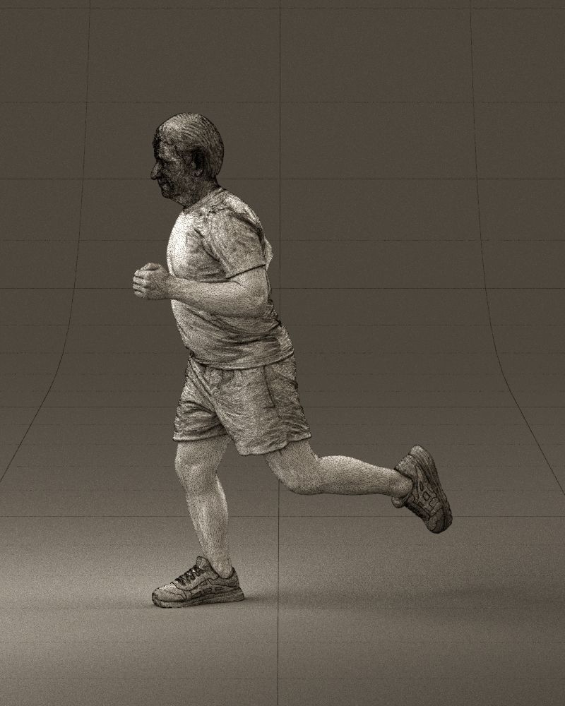 000999 man runner in yellow shoes 3D Print Ready 3D print model_32