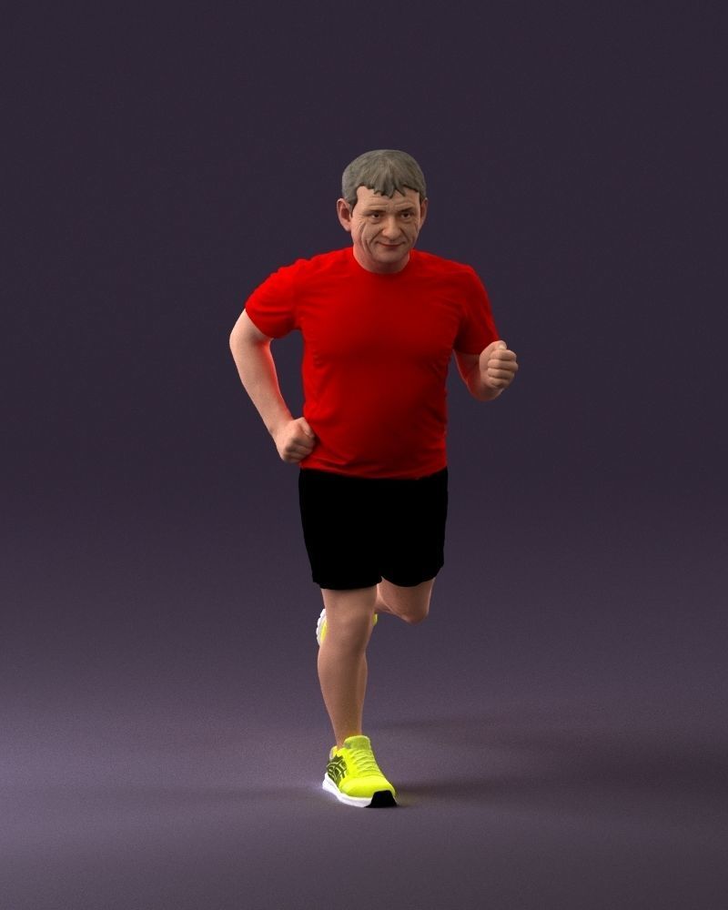 000999 man runner in yellow shoes 3D Print Ready 3D print model_23