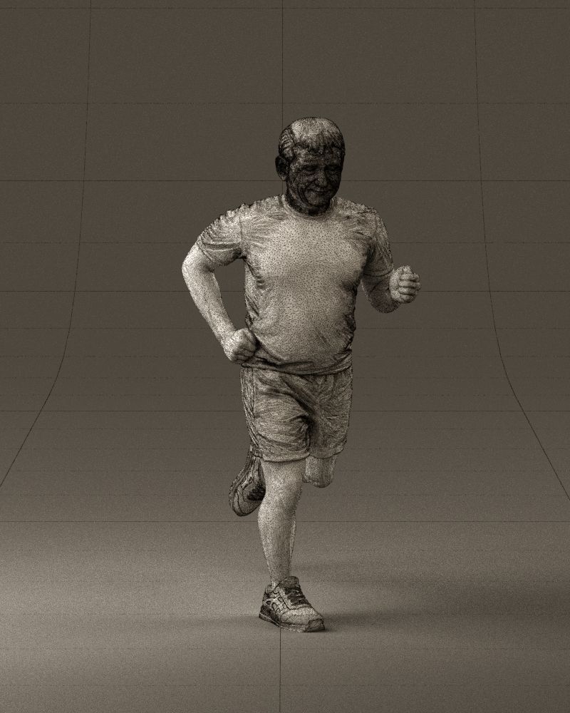 000999 man runner in yellow shoes 3D Print Ready 3D print model_24