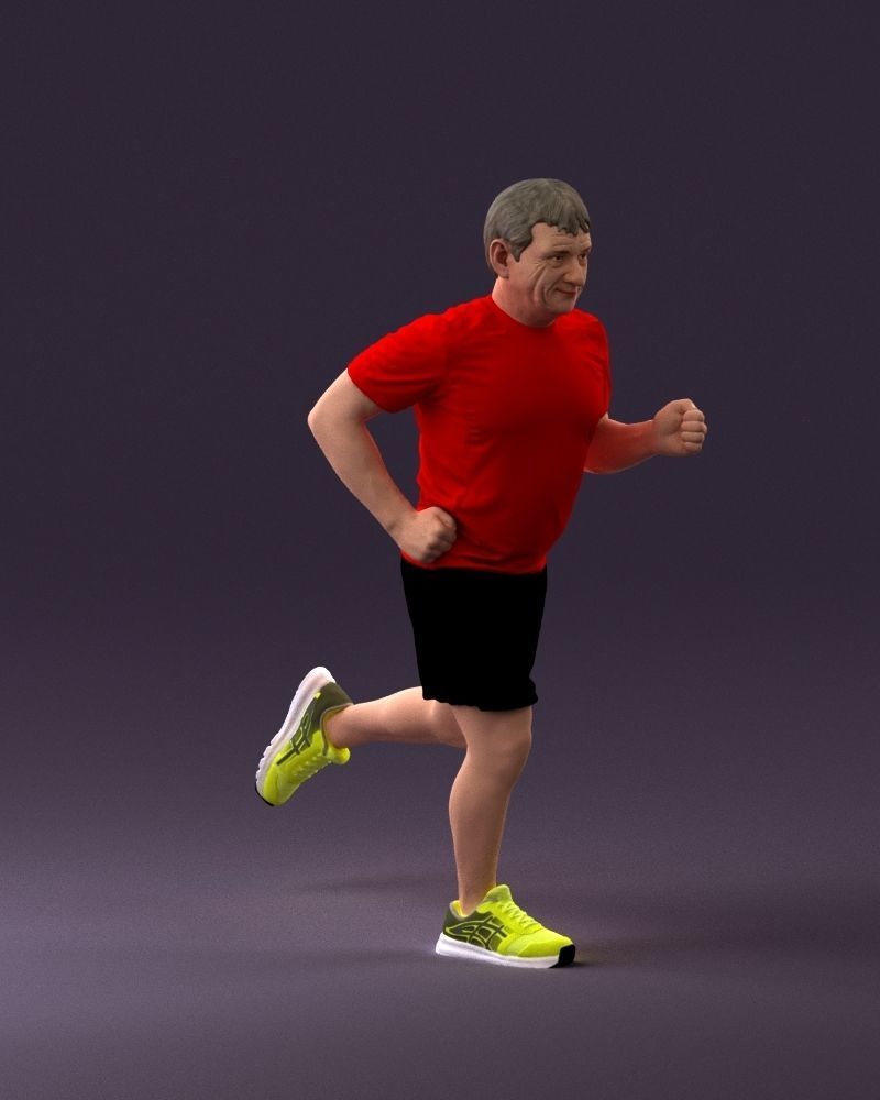 000999 man runner in yellow shoes 3D Print Ready 3D print model_14