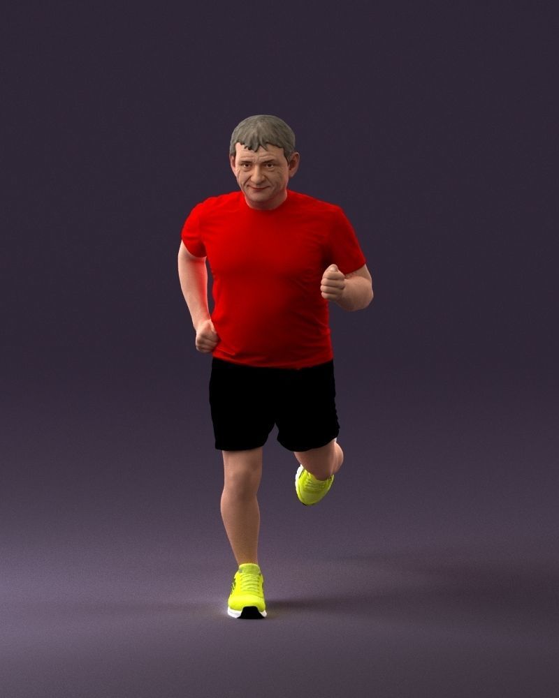000999 man runner in yellow shoes 3D Print Ready 3D print model_22