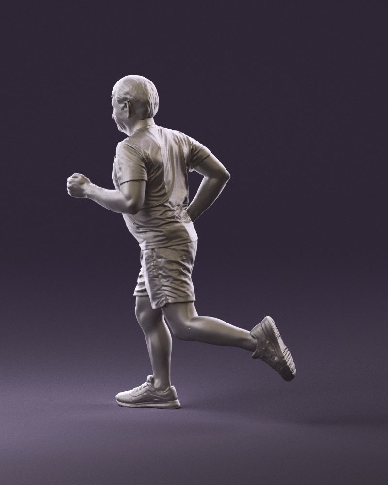 000999 man runner in yellow shoes 3D Print Ready 3D print model_7