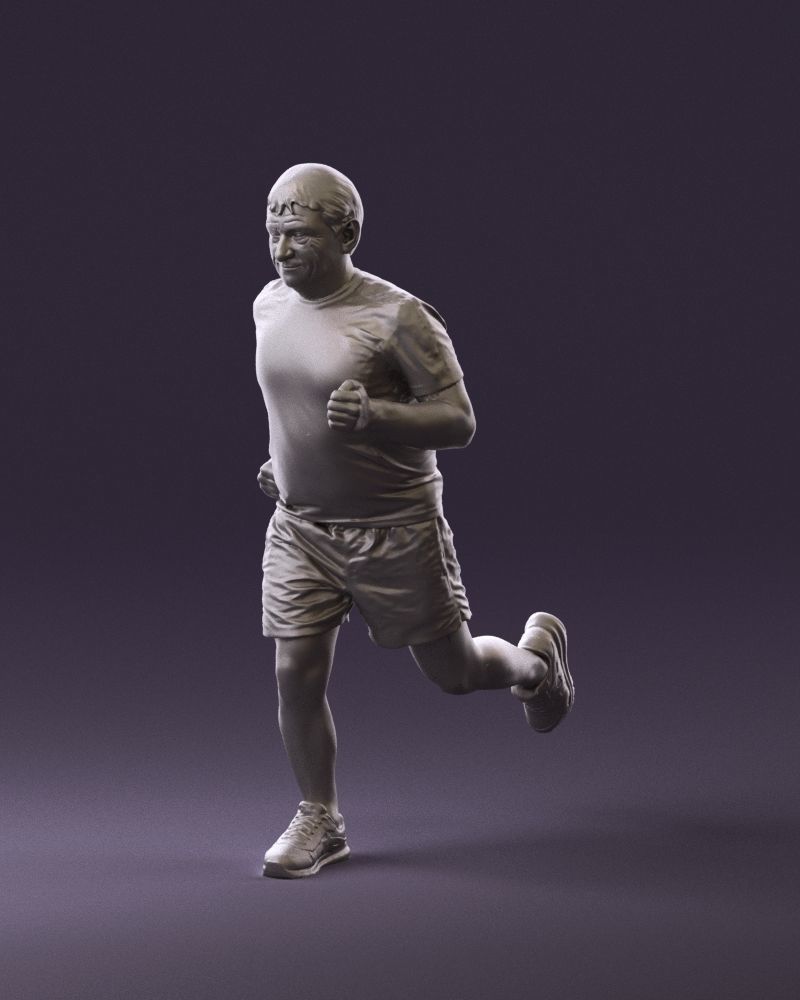 000999 man runner in yellow shoes 3D Print Ready 3D print model_9