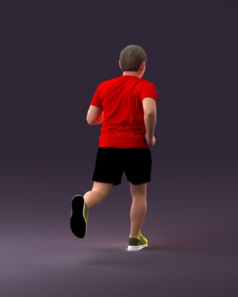 000999 man runner in yellow shoes 3D Print Ready 3D print model_17