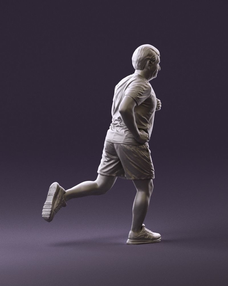 000999 man runner in yellow shoes 3D Print Ready 3D print model_4