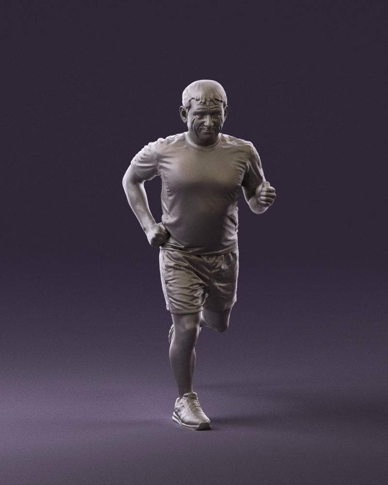 000999 man runner in yellow shoes 3D Print Ready 3D print model_11