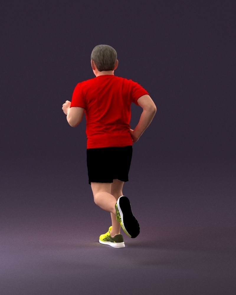 000999 man runner in yellow shoes 3D Print Ready 3D print model_18
