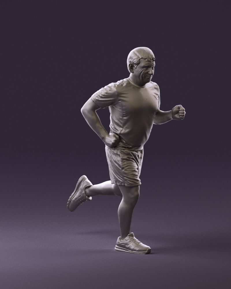 000999 man runner in yellow shoes 3D Print Ready 3D print model_2