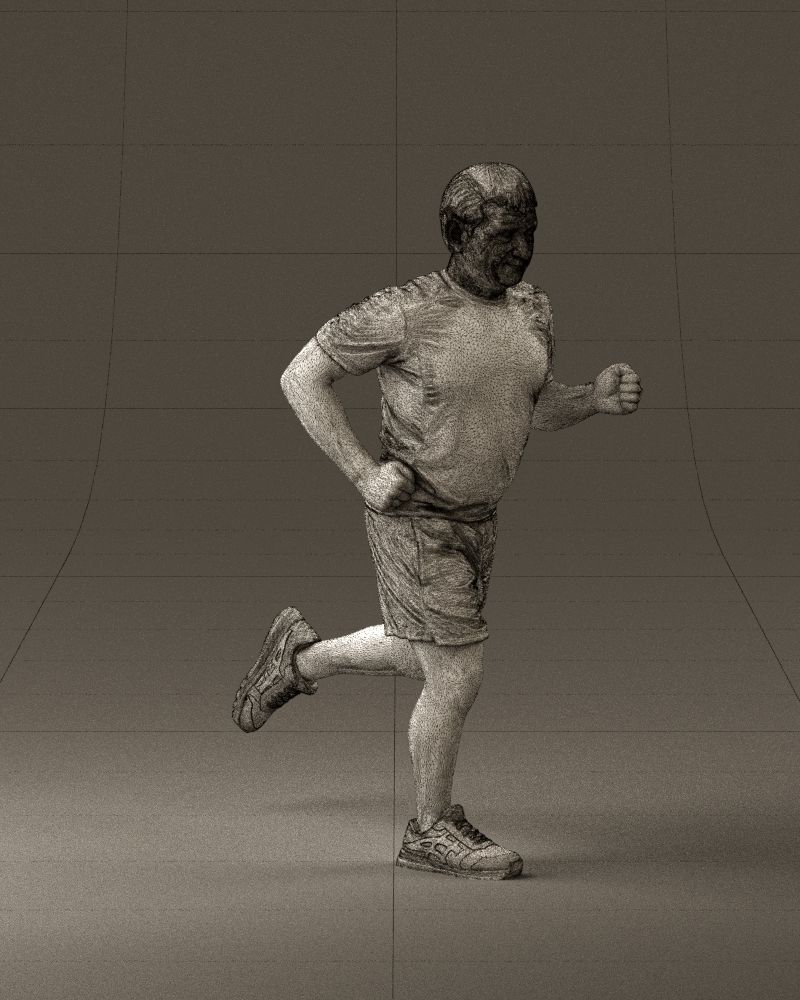 000999 man runner in yellow shoes 3D Print Ready 3D print model_26