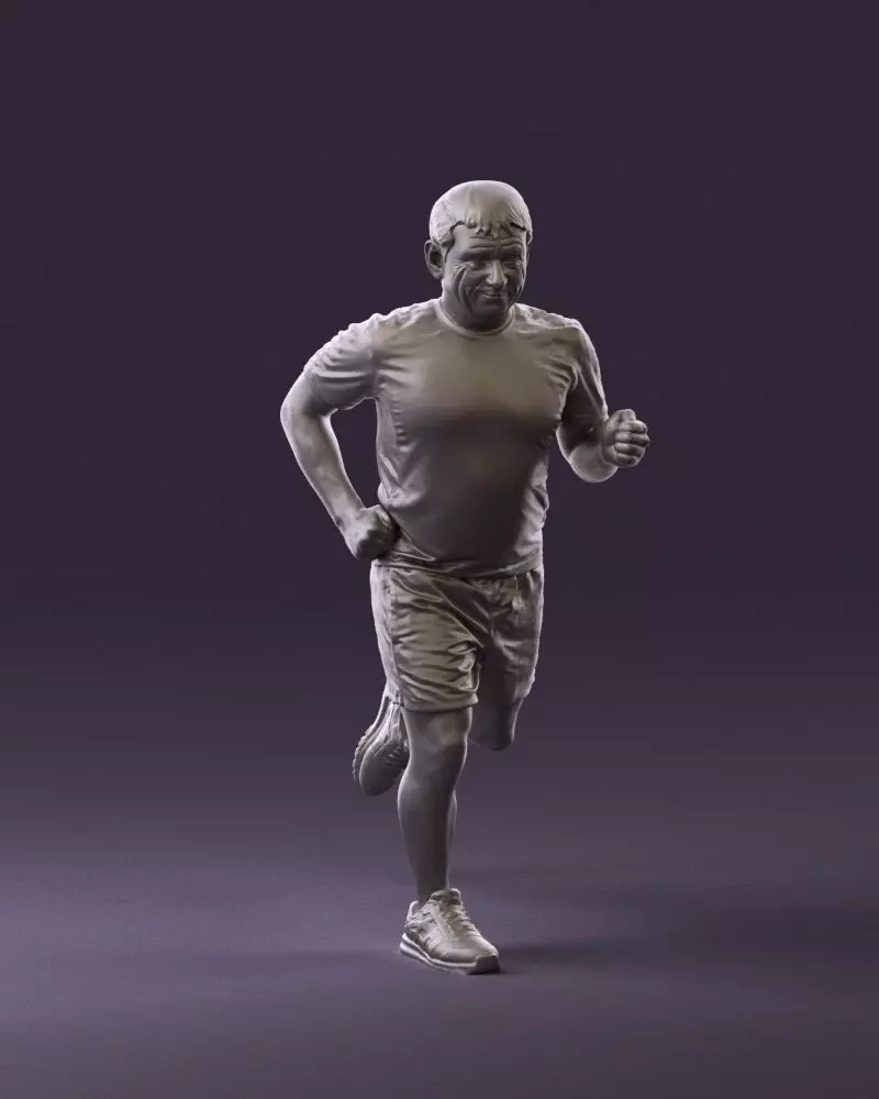 000999 man runner in yellow shoes 3D Print Ready 3D print model_0