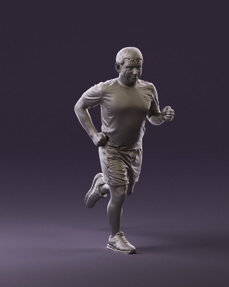 000999 man runner in yellow shoes 3D Print Ready 3D print model_1